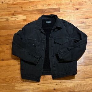 Zara Women's Lined Black Denim Jacket